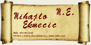 Mihajlo Ekmečić vizit kartica